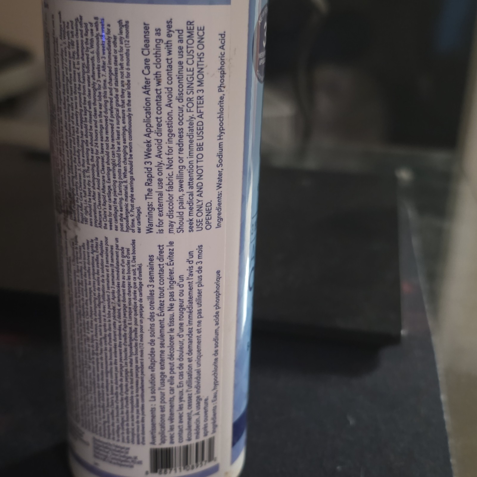 claire's Rapid 3 Week Application After Care Cleanser 250ml