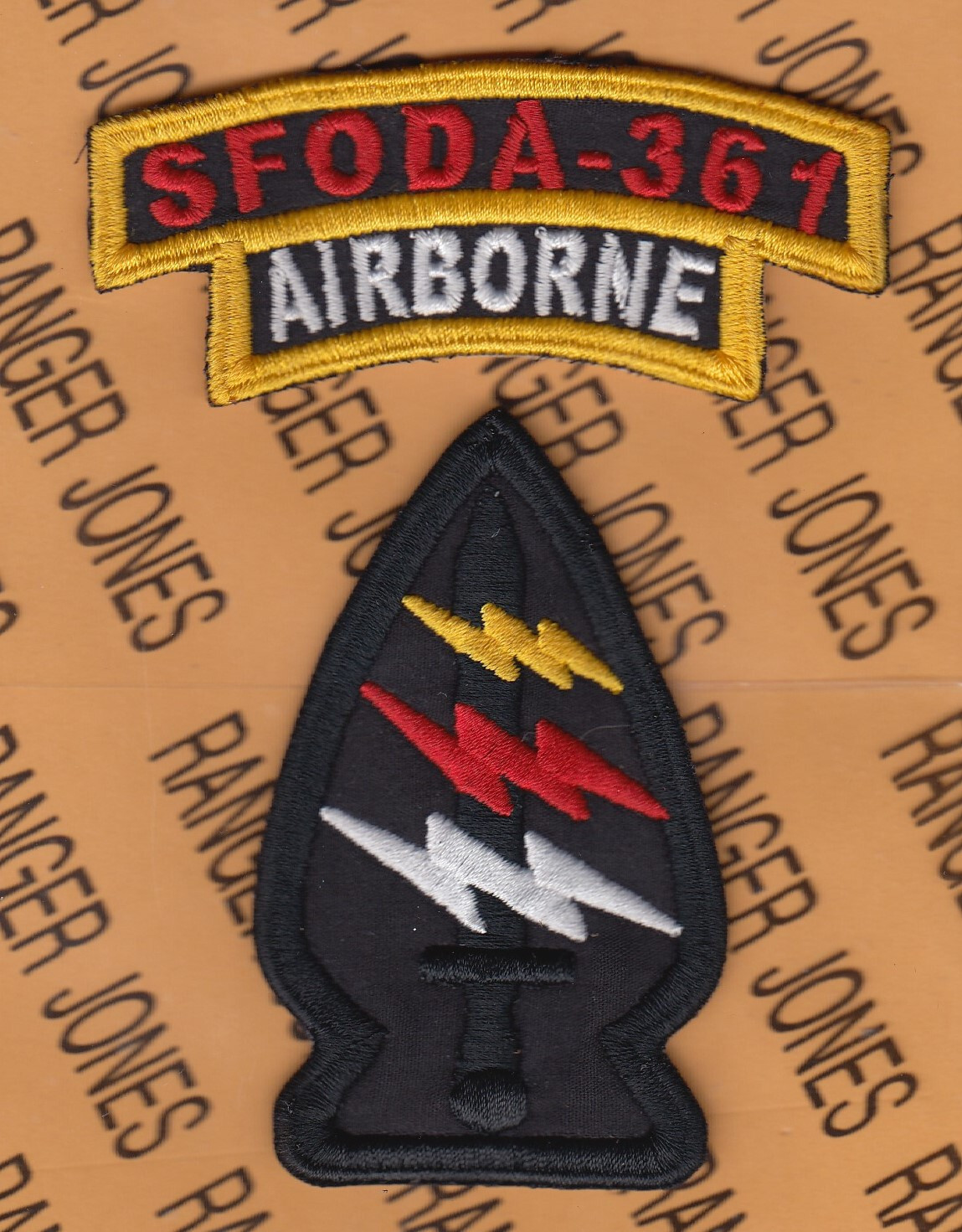 US Army 3rd Special Forces Group Airborne SFGA SFODA ODA-361 ~4.25" patch set