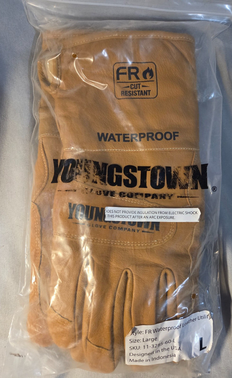 Youngstown Glove 11-3285-60-L FR Waterproof Leather Utility Lined w/ Kevlar NEW
