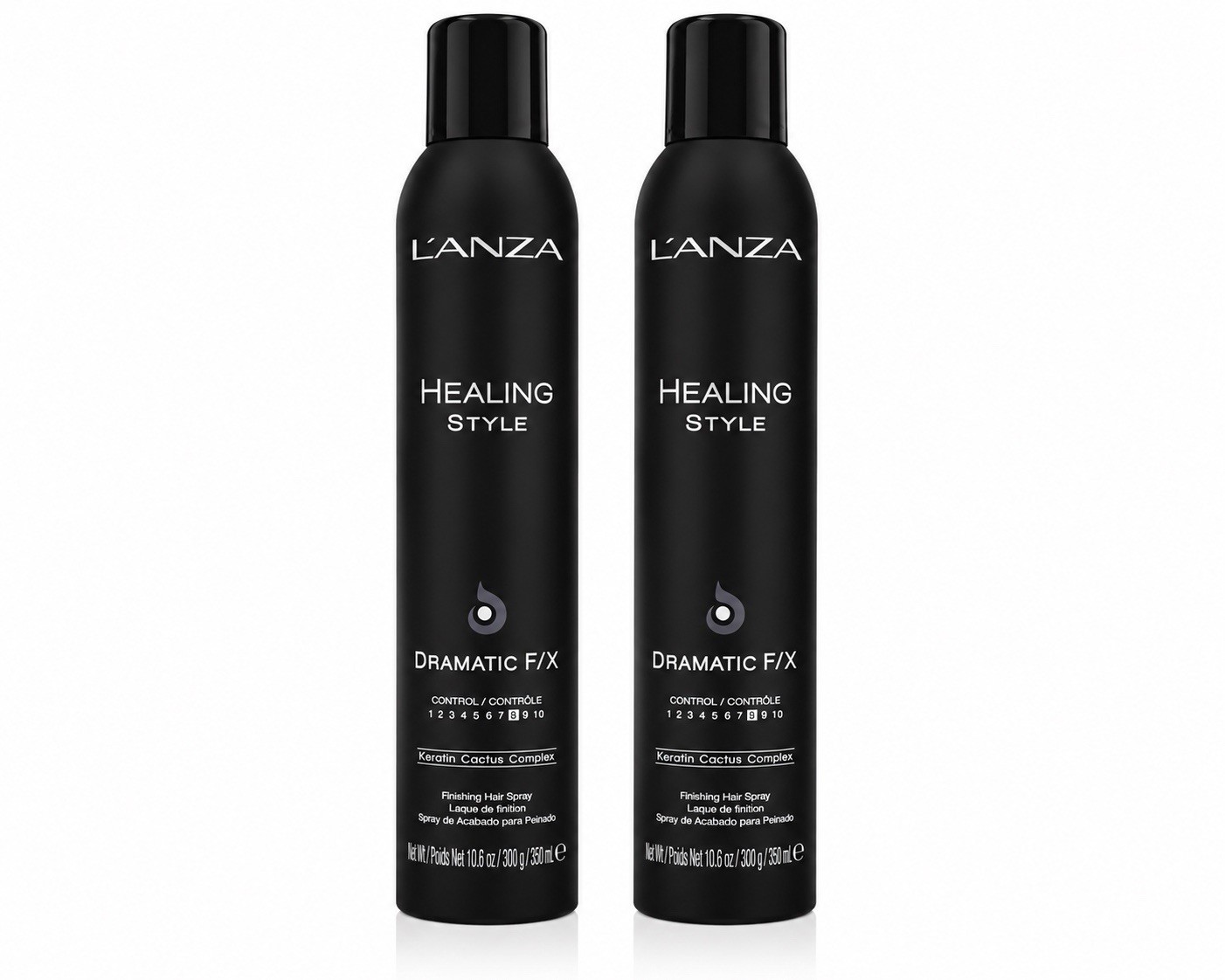 L’ANZA Healing Style Dramatic F/X Hair Spray 10.6 oz 300ml Strong Hold 2 Pack