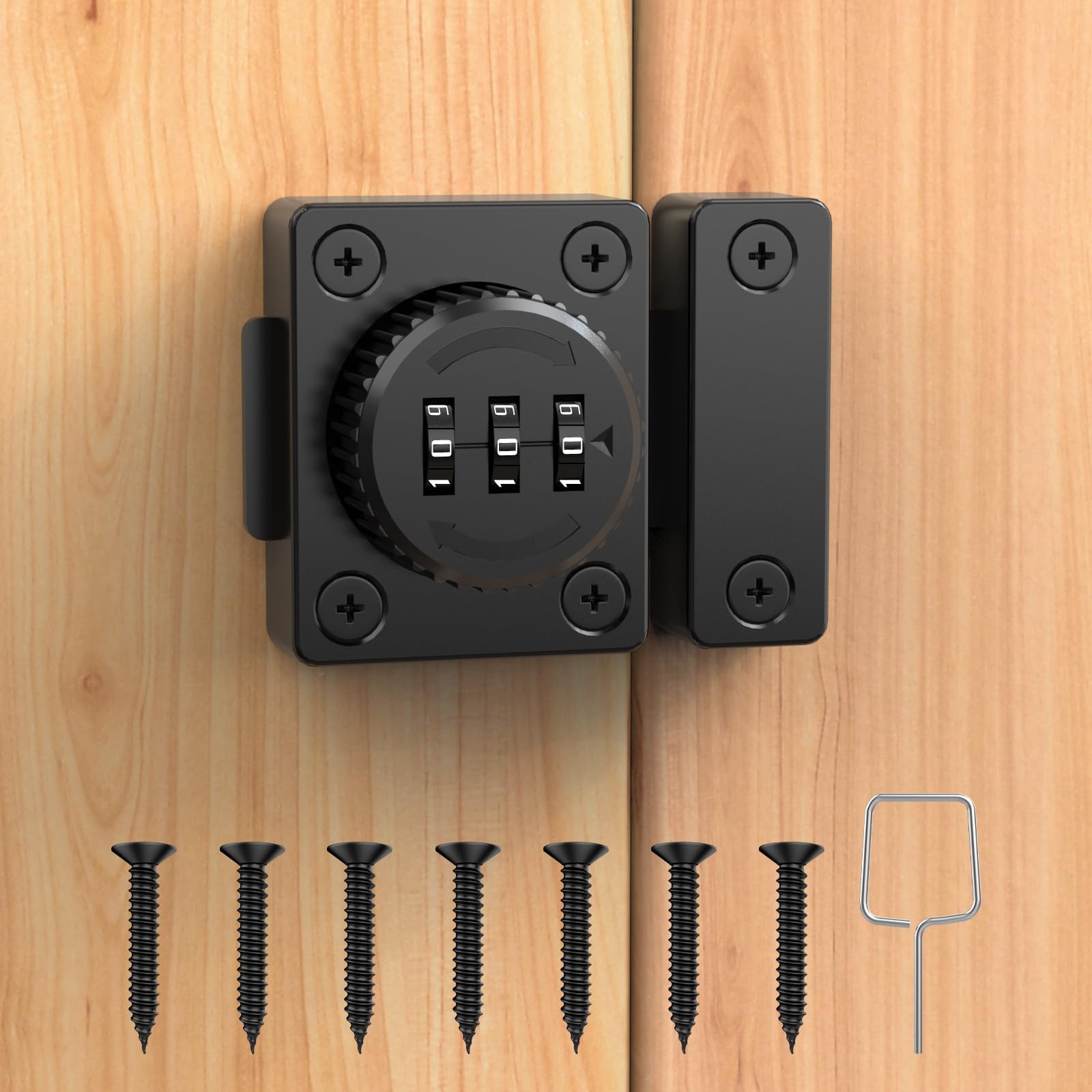 Combination Cabinet Latch Keyless Drawer Lock Kitchen Wooden Furniture Black