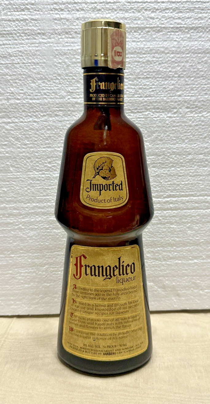 Frangelico Liqueur EMPTY Bottle Decanter Amber Bottle Tax Stamp/Sticker