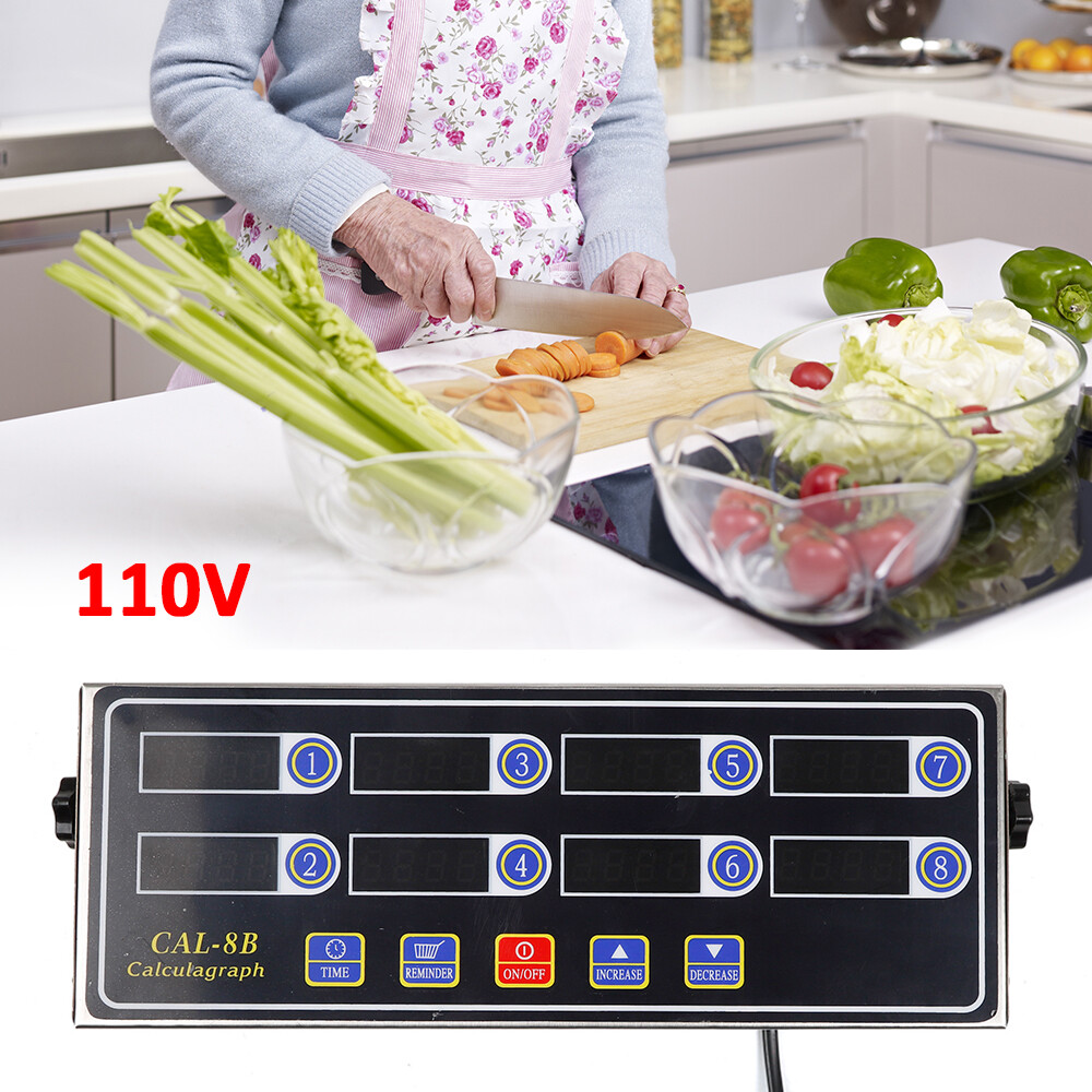 8 Channel Digital Kitchen Timer Clock Restaurant Reminder Cooking Commercial