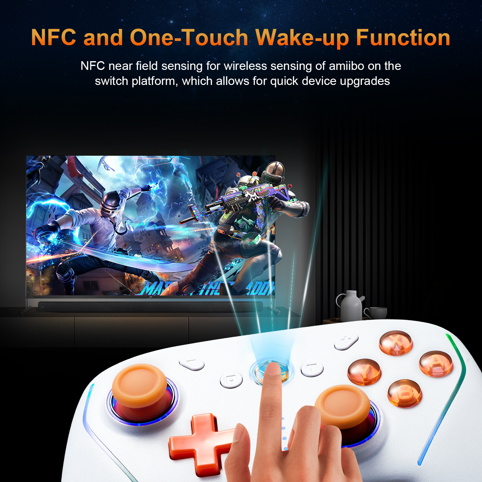 APP Control Wireless game Controller w/NFC TURBO For Switch 2 PC IOS Android
