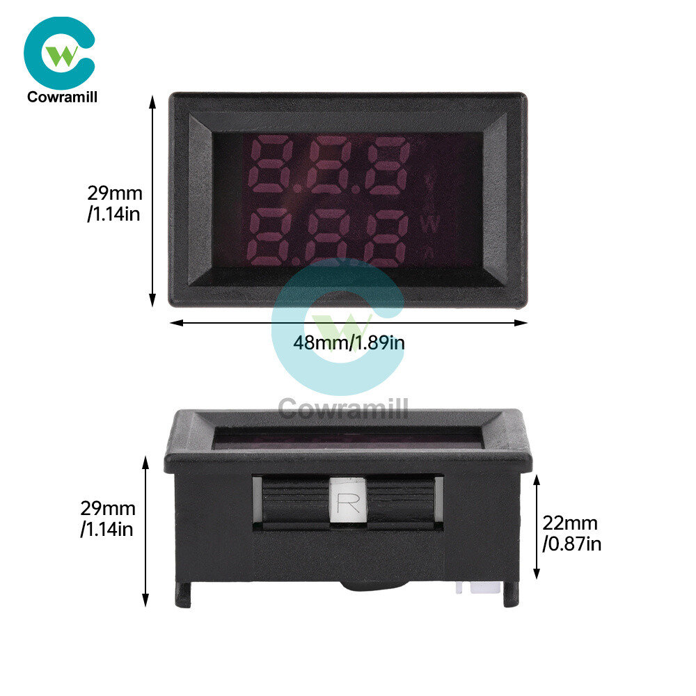 Dual Digital AC Voltage Current Power Meter Voltmeter Ammeter Red Blue 10A/30A