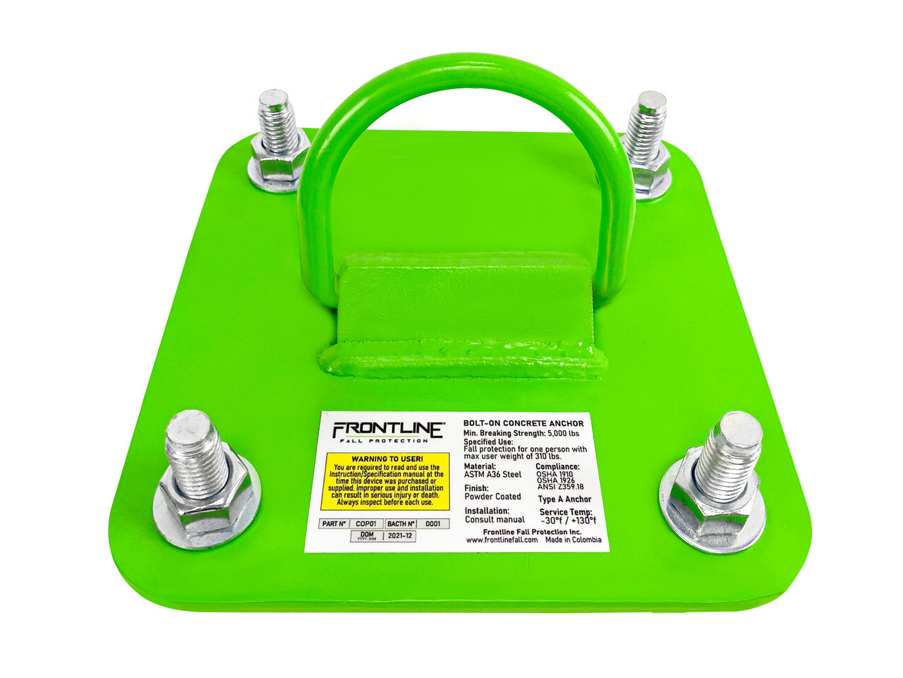 Frontline COP01 Concrete D-Ring Reusable Anchor Plate
