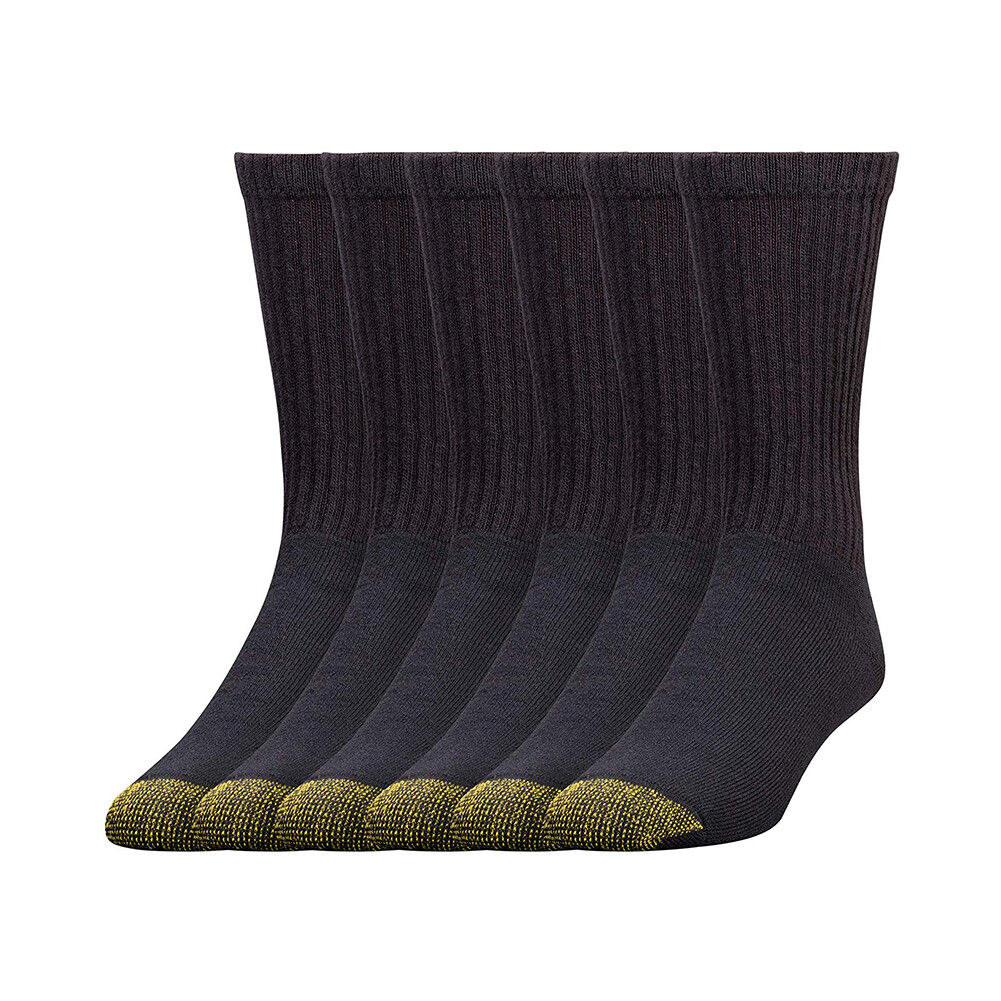 Gold Toe Men's 6 Pack Cotton Athletic Cushioned Crew Socks