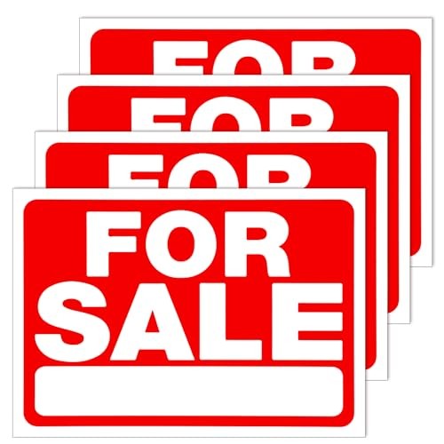 4 Pcs for Sale Sign Stickers for Car, 10" x 7" Self-Adhesive Sale Signs for