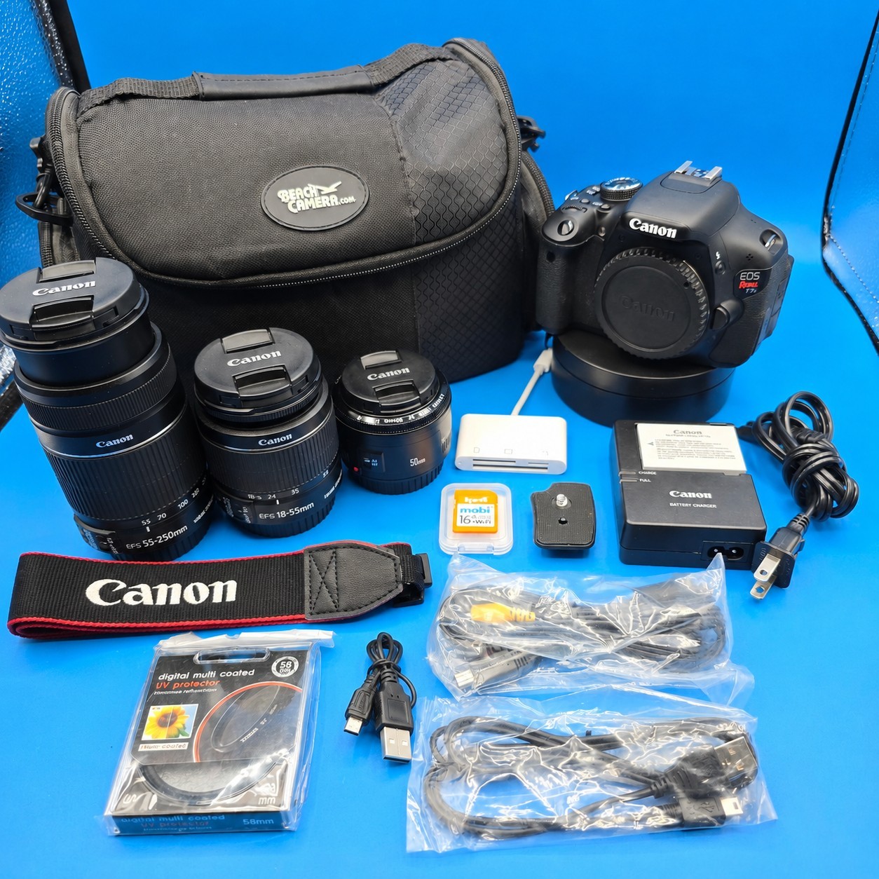 Canon EOS Rebel T3i DSLR Bundle 18-55mm 55-250mm 50mm Lens 9,163 Shutter