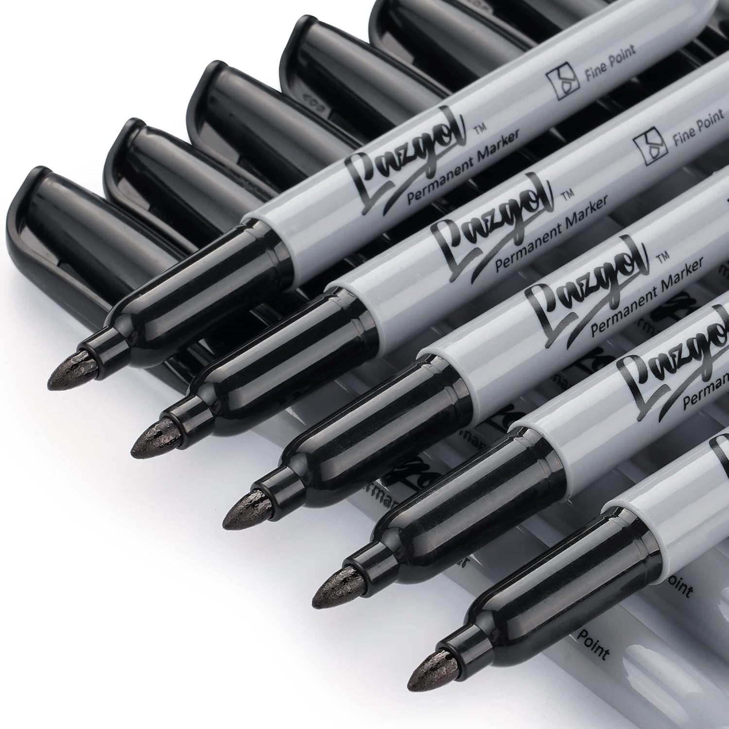 Permanent Markers Bulk, 32 Pack Black Permanent Marker Set, Fine Tip, Waterproof