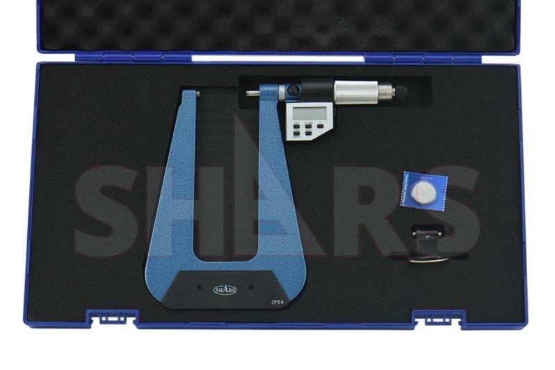 SHARS 1-2" PRECISION ELECTRIC DEEP THROAT MICROMETER .0001" NEW L]