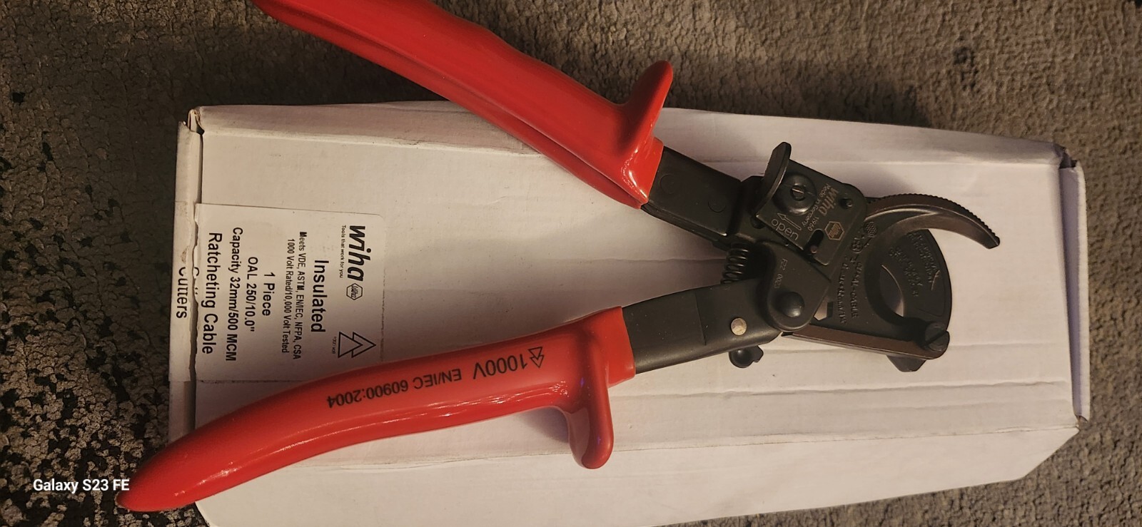 WIHA 11960 Insulated Cable Cutter,Shear Cut, 10"