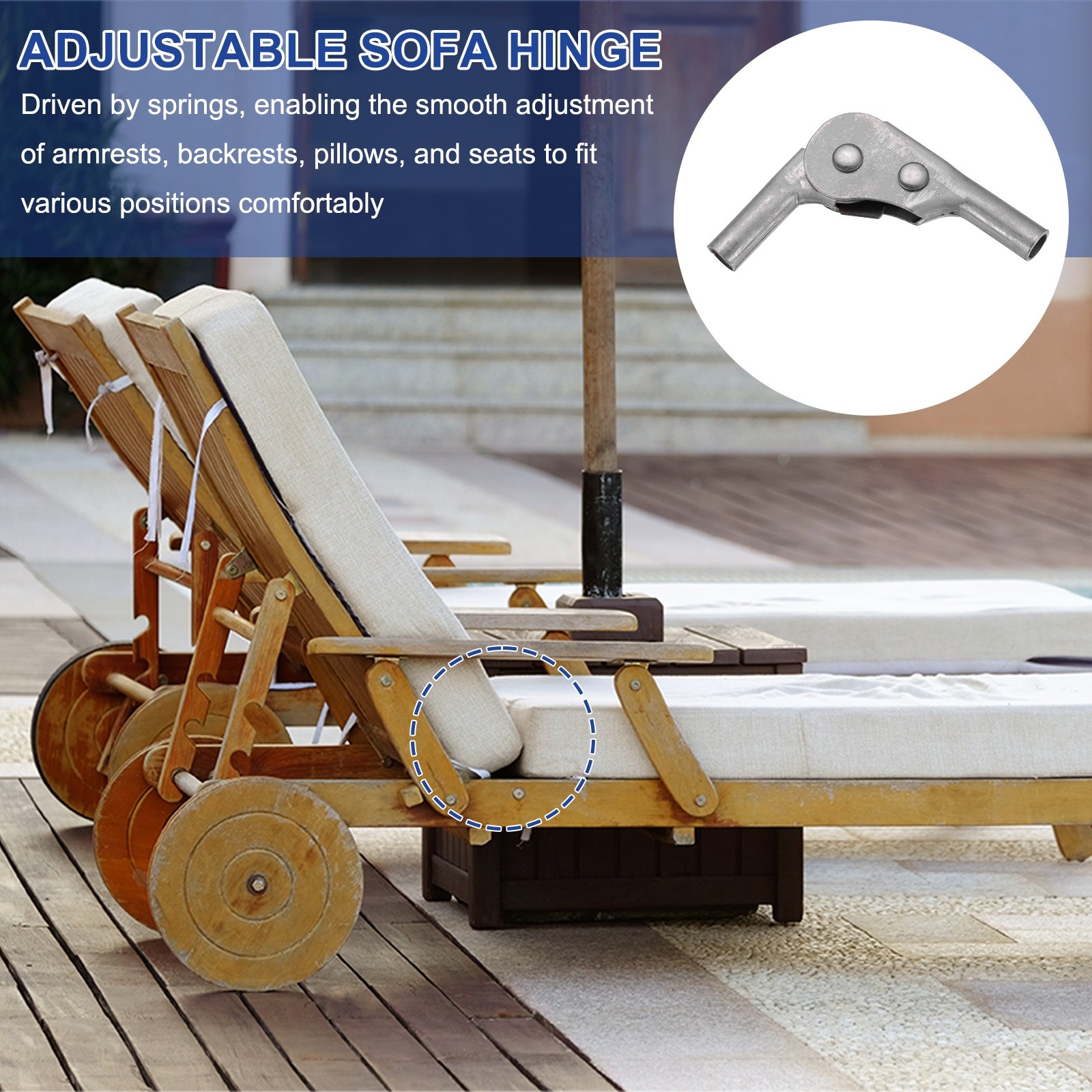 4Pcs Adjustable Sofa Hinge, 90 Degree 5 Gear Support Joint for Sofa