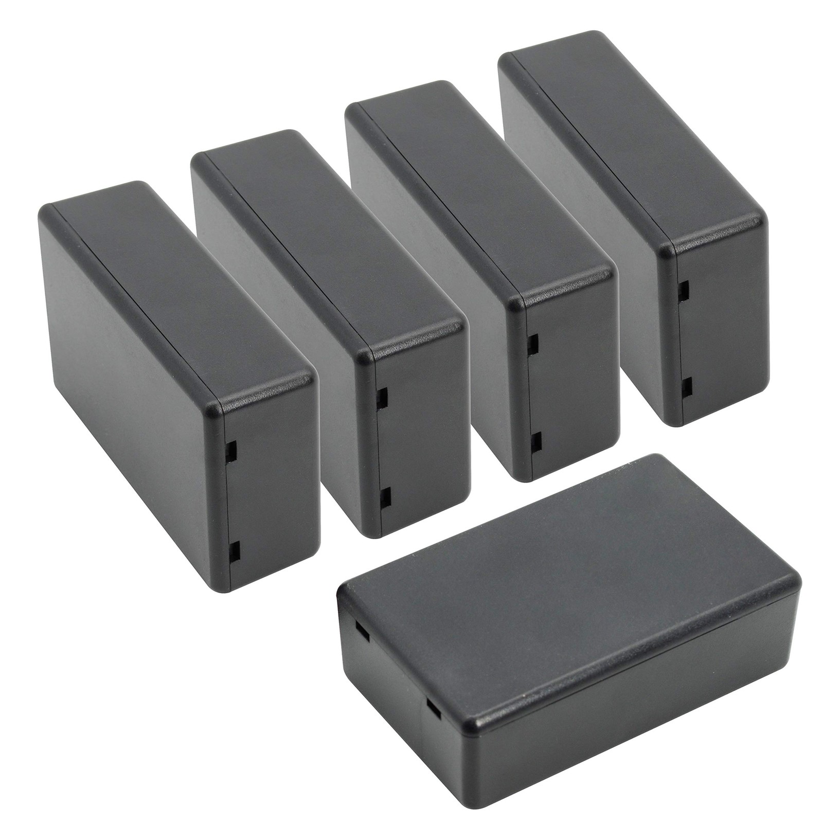 LeMotech 5 Pieces Plastic Project Boxes 3.1" x 2.0" x 1.0"(5pc), Black