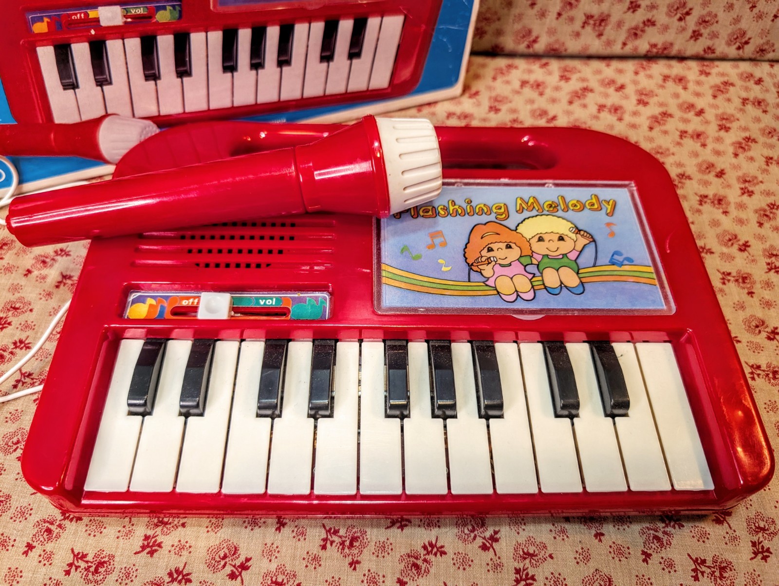 Vintage~Flashing Melody Electronic Organ Sing Along Microphone~Creatoy~Tested