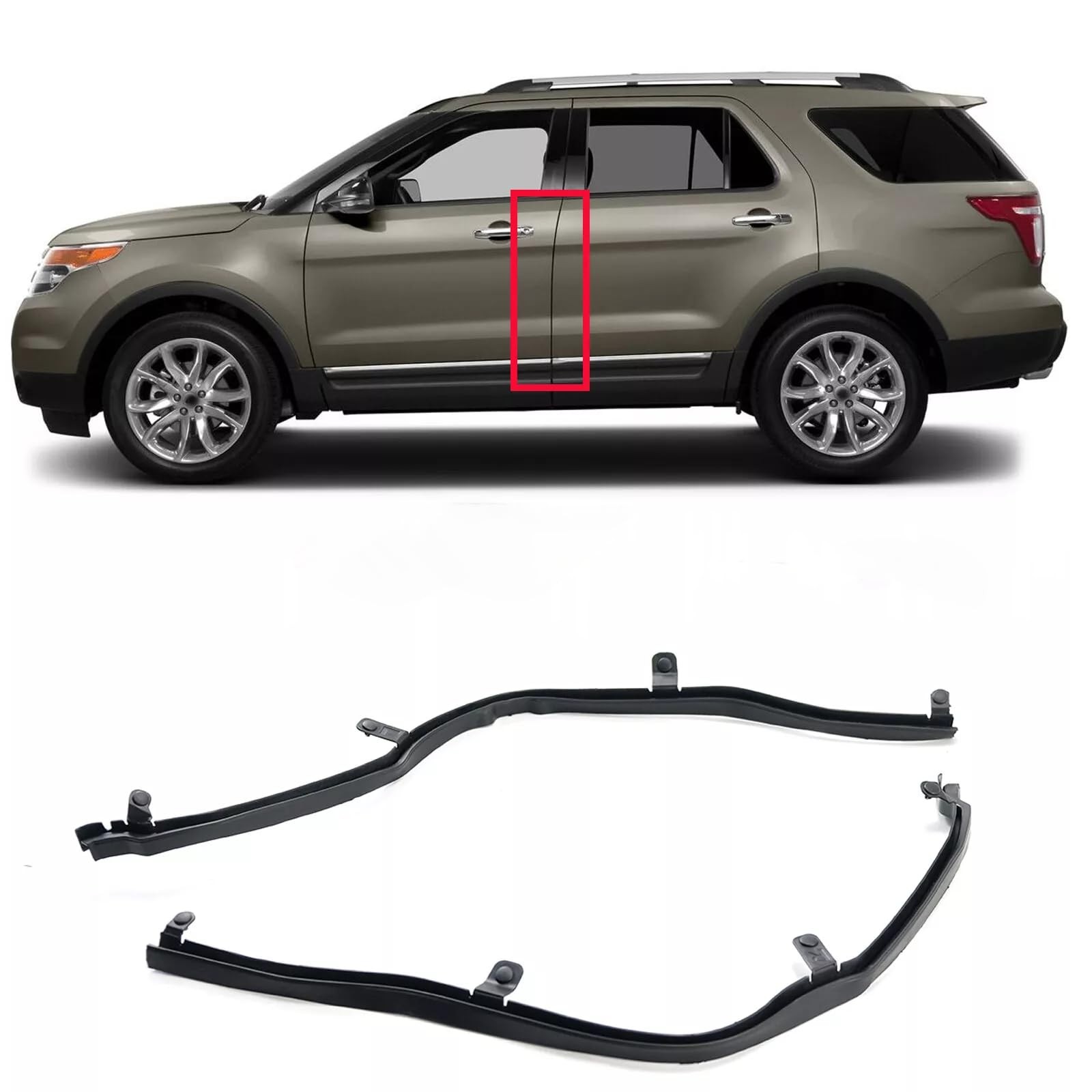 1 Pair LH & RH Front Edge of Rear Door Weather Strip Seal for Ford Explorer 2...