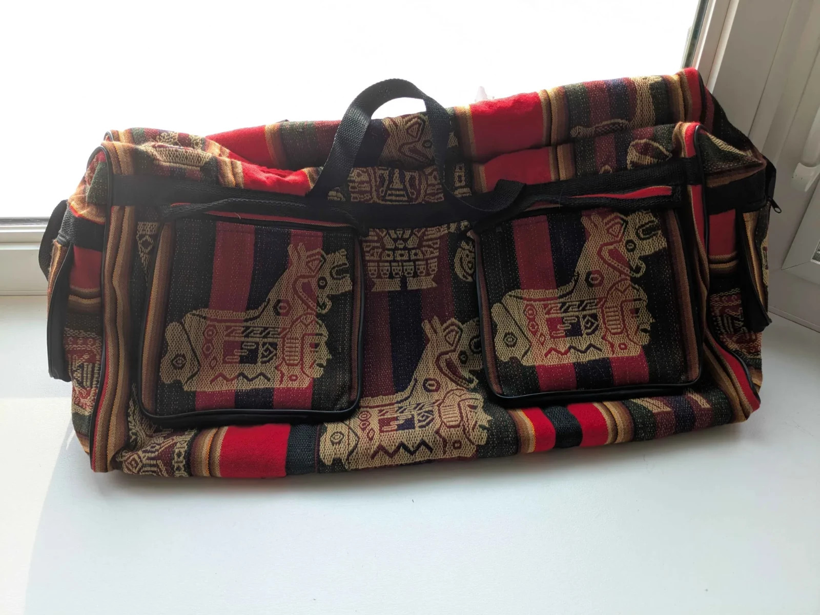 Unisex Indigenous Art Peruvian Briefcase / Dufflebag Andean Blanket Cusco