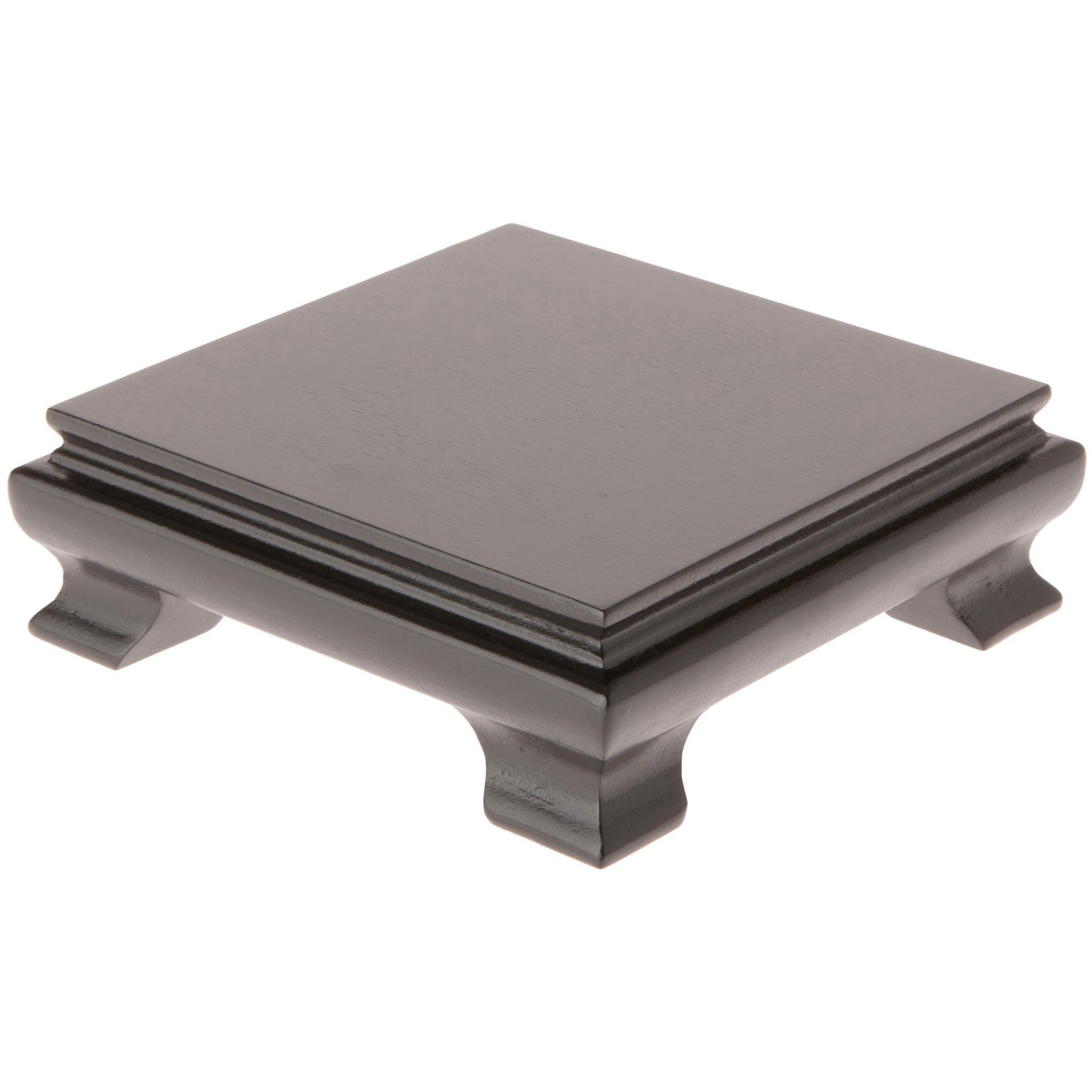 Plymor Black Square Wood Veneer Footed Display Base, 4.5" W x 4.5" D x 1.5" H
