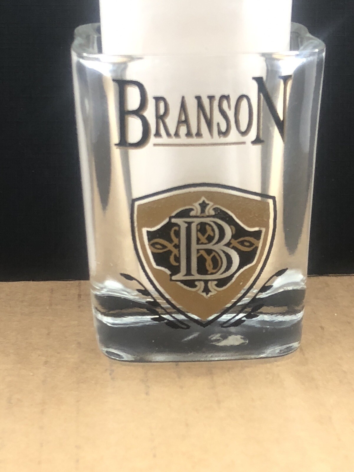 “B” Branson Square shot glass, COMBINED SHIP $1 PER MULTIPLE