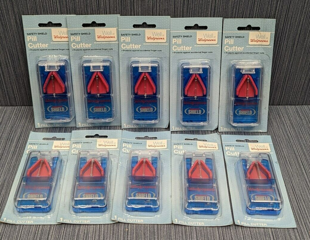 10 x Safety Shield Pill Cutter/Splitters - Makes Swallowing Easier - Even Cuts-