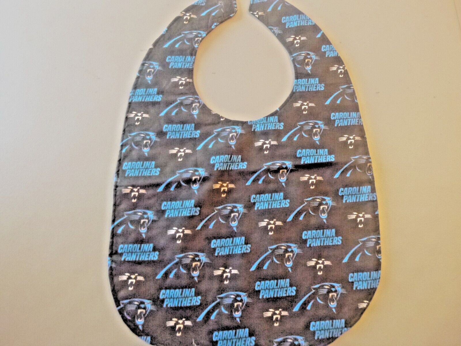 Panthers Adult Bib/Clothing Protector double thick with Quilted Diamond Backing
