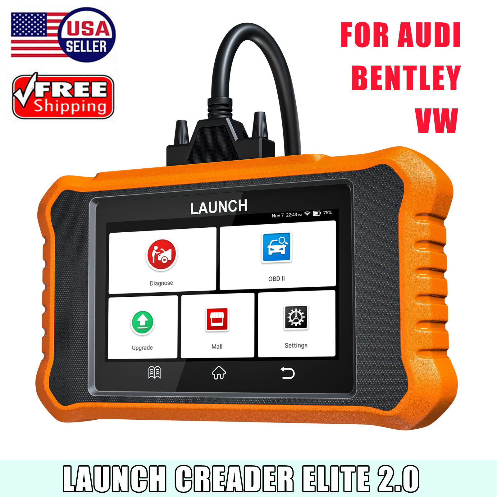 LAUNCH Creader Elite 2.0 for VW Audi OBD2 Car Diagnostic Tool Scanner CodeReader