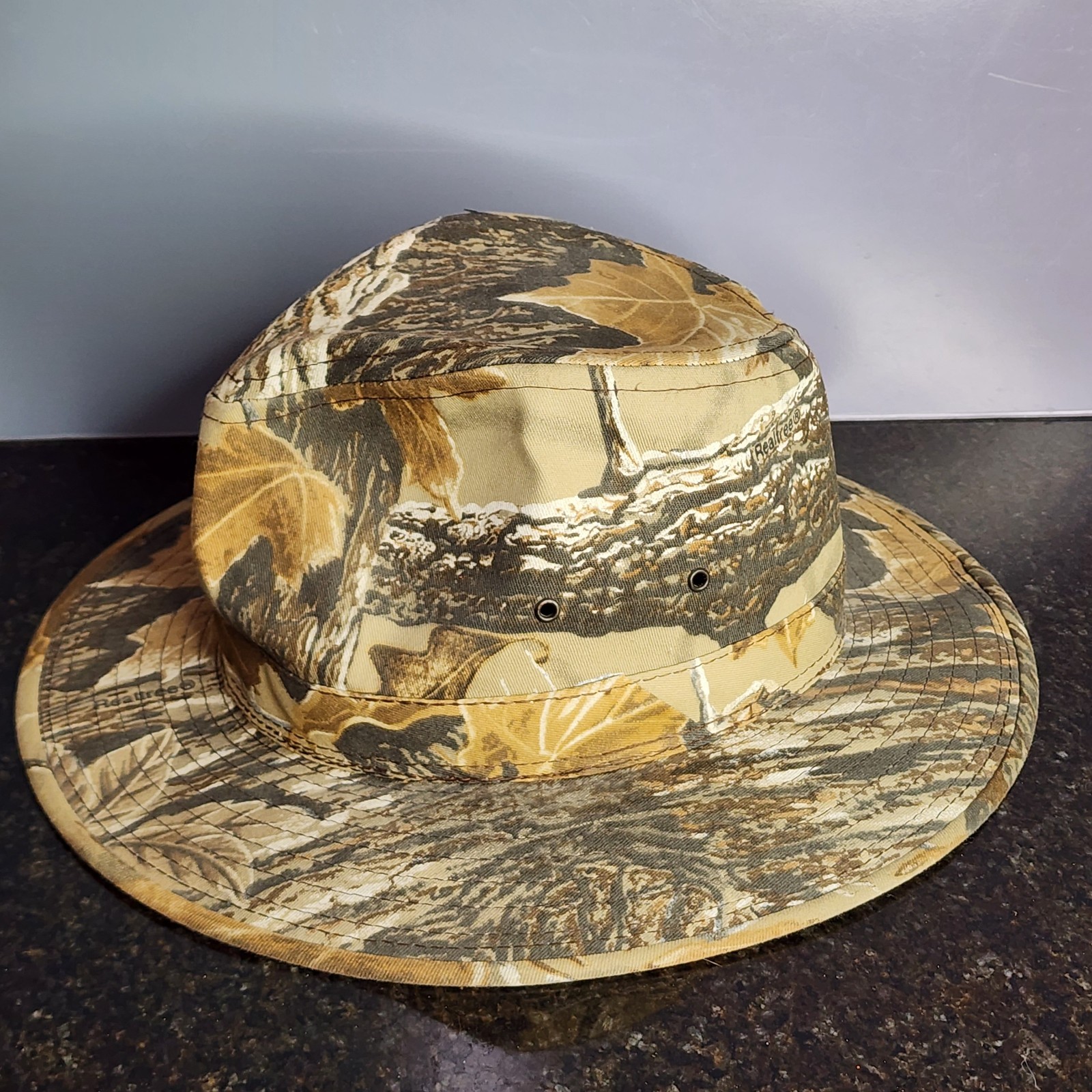 Vintage Realtree Advantage Camo Fedora Hat Safari Outback Hunting Mens Large USA