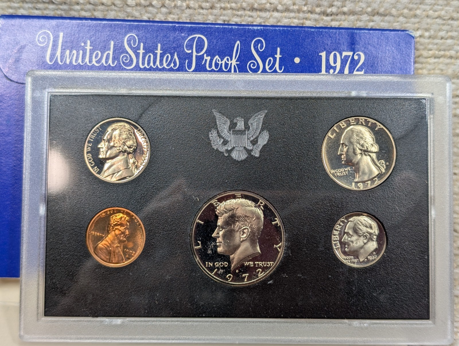 5 Proof Sets 1968-1972 Includes 3 Silver Halves 260541
