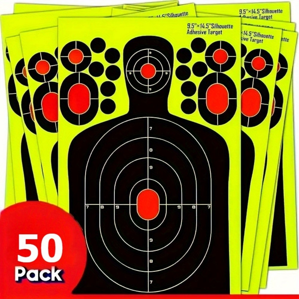 50Pcs 9.5x14.5 in Silhouette Splatter Targets Easily See Your Shots Burst Bright