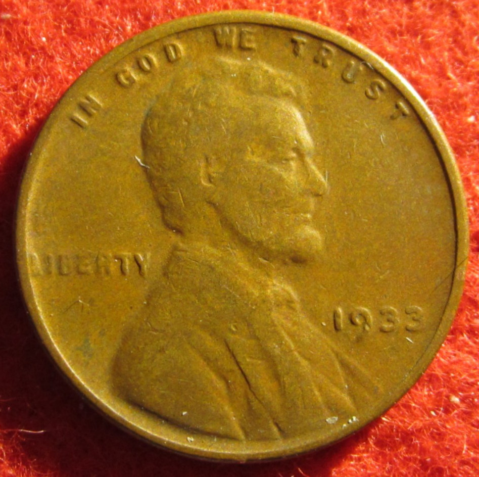 1933 (P) Lincoln Wheat Cent/Penny - F Fine to VF Very Fine - Actual Coin B3432