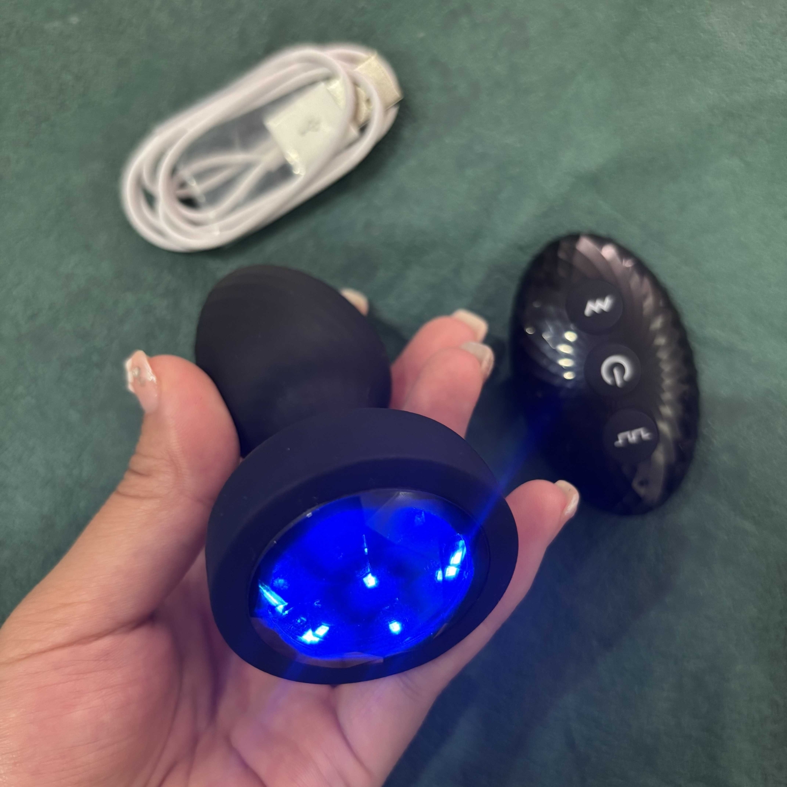 360° Rotation Vibrating Butt Plug Prostate Massager with LED Anus SexToy for Man