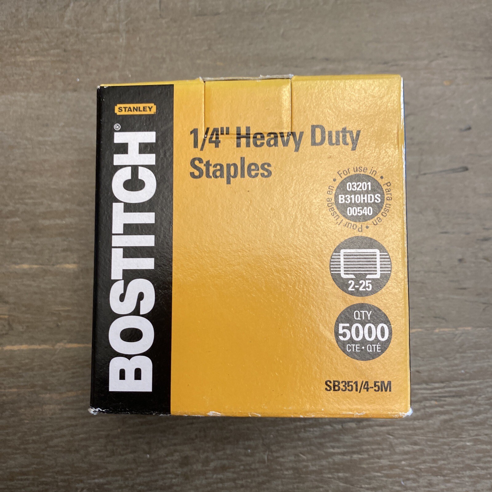 Bostitch Heavy Duty Premium Staples, 2-25 Sheets, 0.25 Inch Leg, 5,000 Per Box