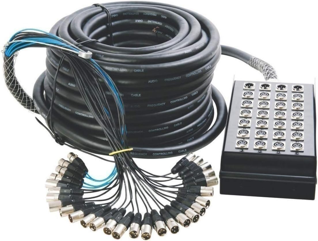 OnStage 24 x 4 XLR Stage Snake, Black, 100 Foot (SNK244100V2)