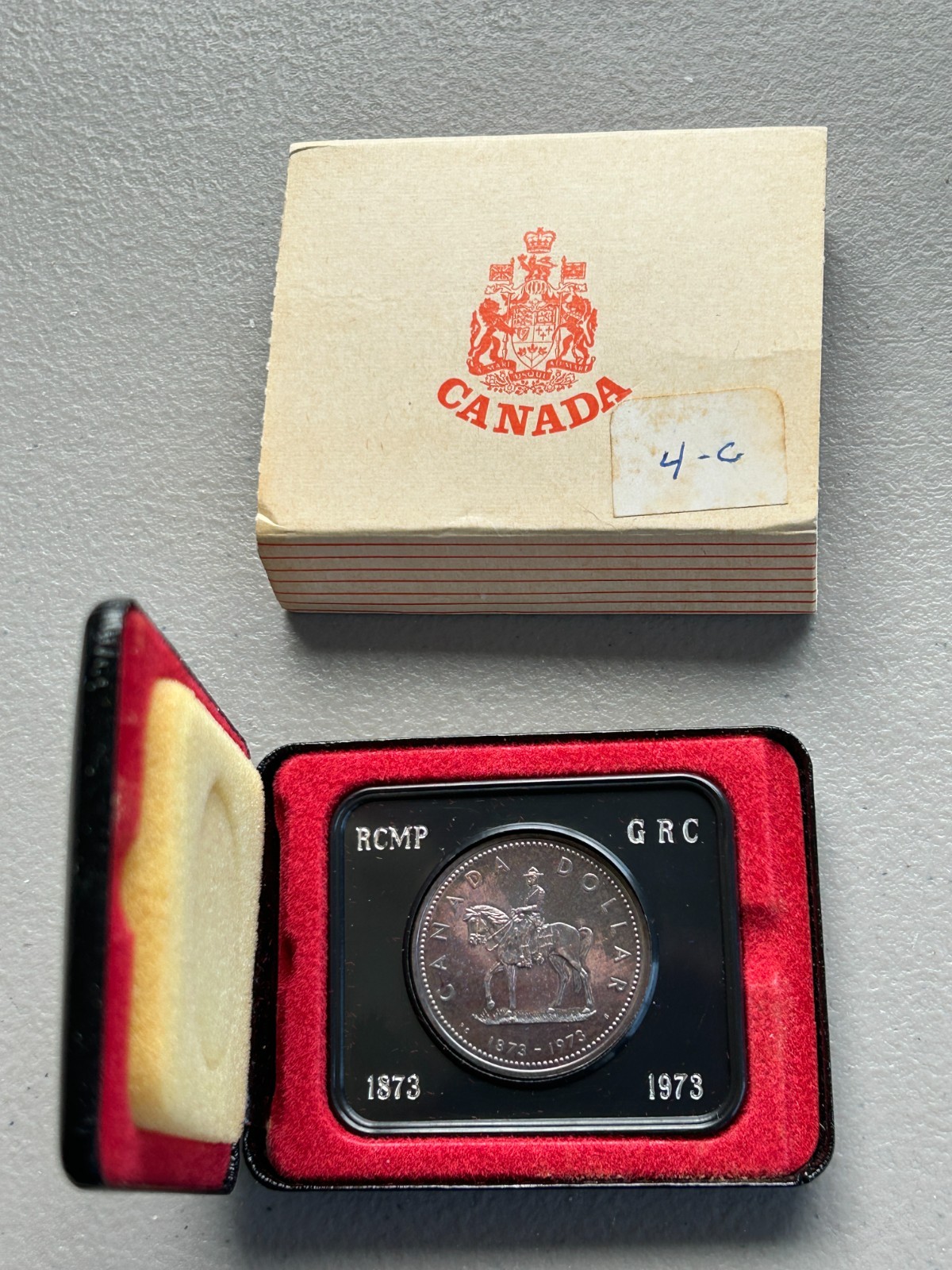 Royal Canadian Mint 1973 Mountie Silver Dollar PEI Toning