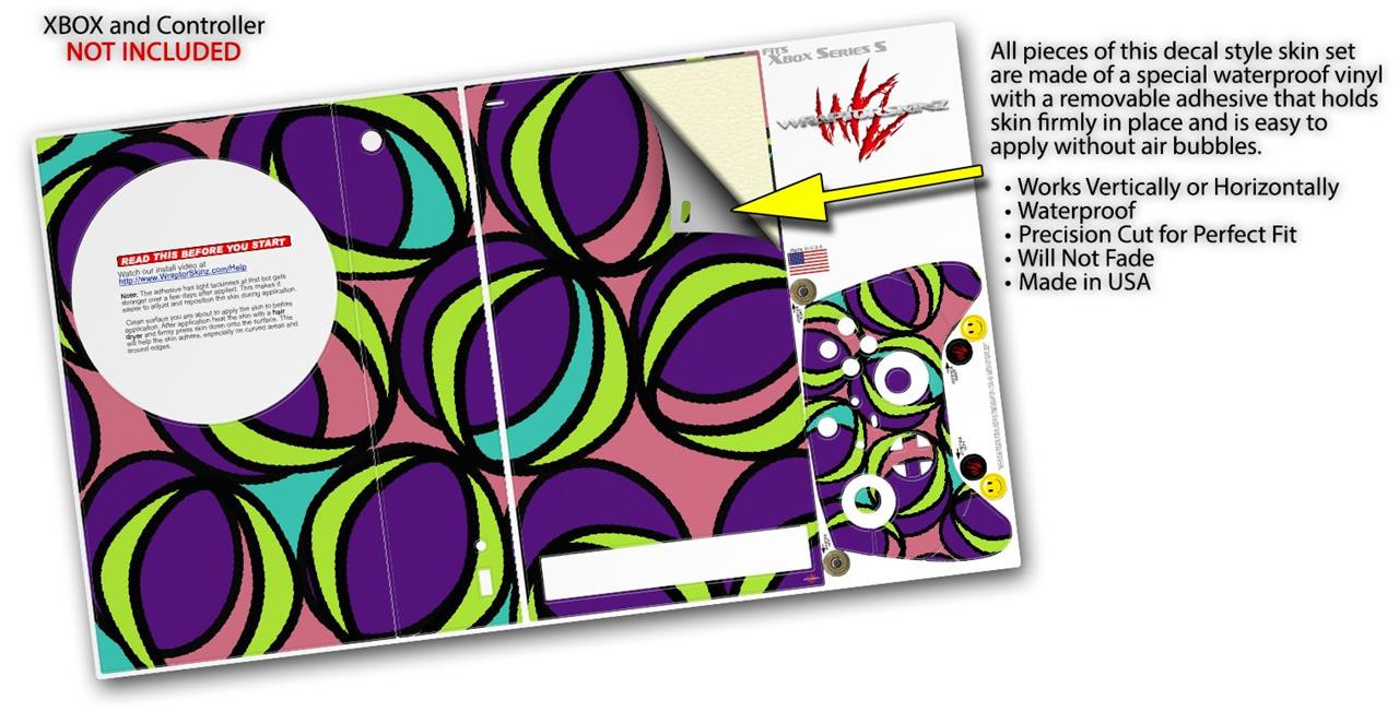 Skin Wrap for XBOX Series S Console Controller Crazy Dots 01