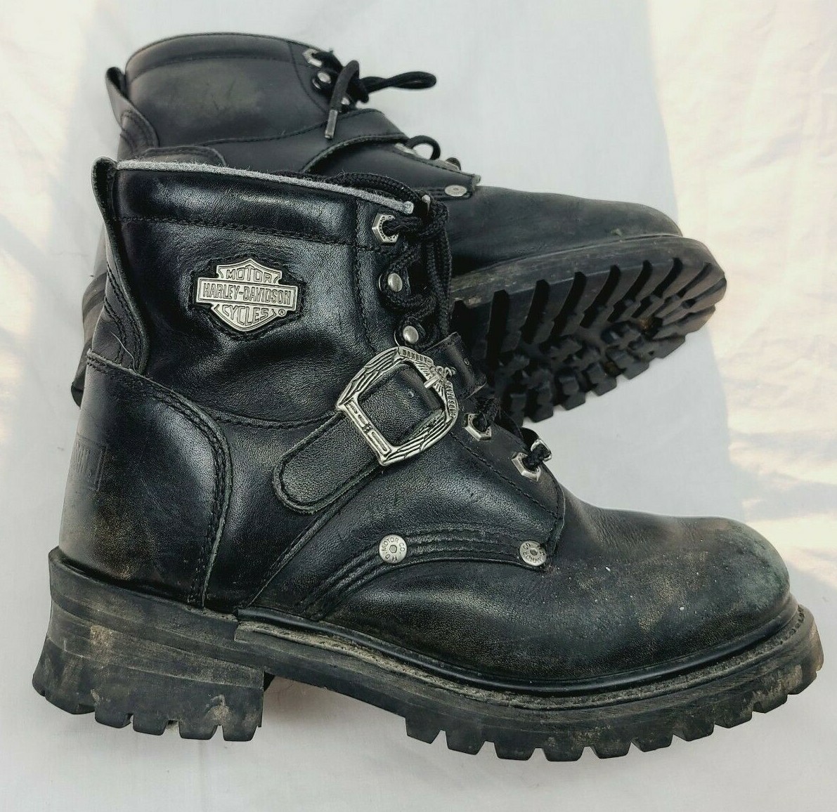 Harley-Davidson Women's Faded Glory Black 6-Inch Size 8.5 Black LEather
