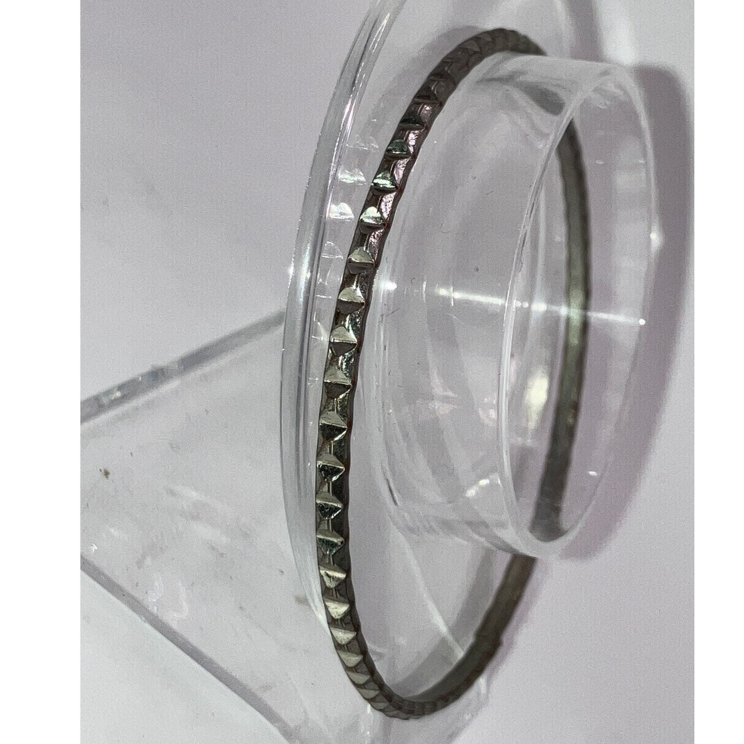 Silver-Tone Stamped Beveled 2.75" Bangle Bracelet!
