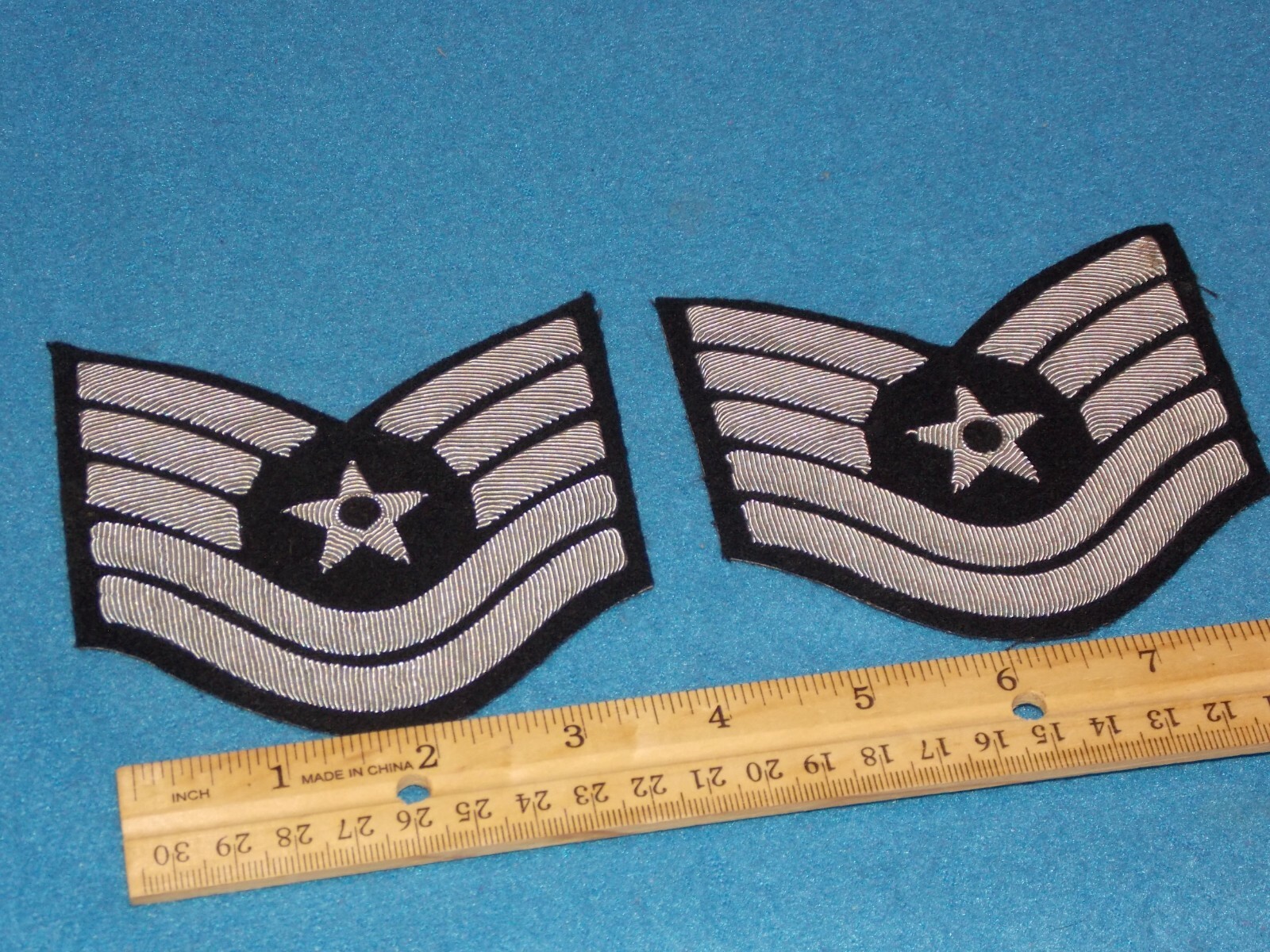 US AIR FORCE SERGEANT BULLION RANK PATCHES - MADE IN JAPAN - NEW