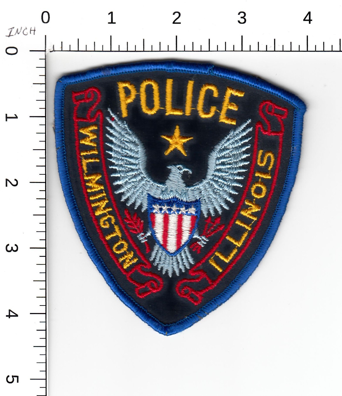 WILMINGTON (VINTAGE CC BACKING) BLUE BORDER SE ILLINOIS POLICE COLLECTIBLE PATCH
