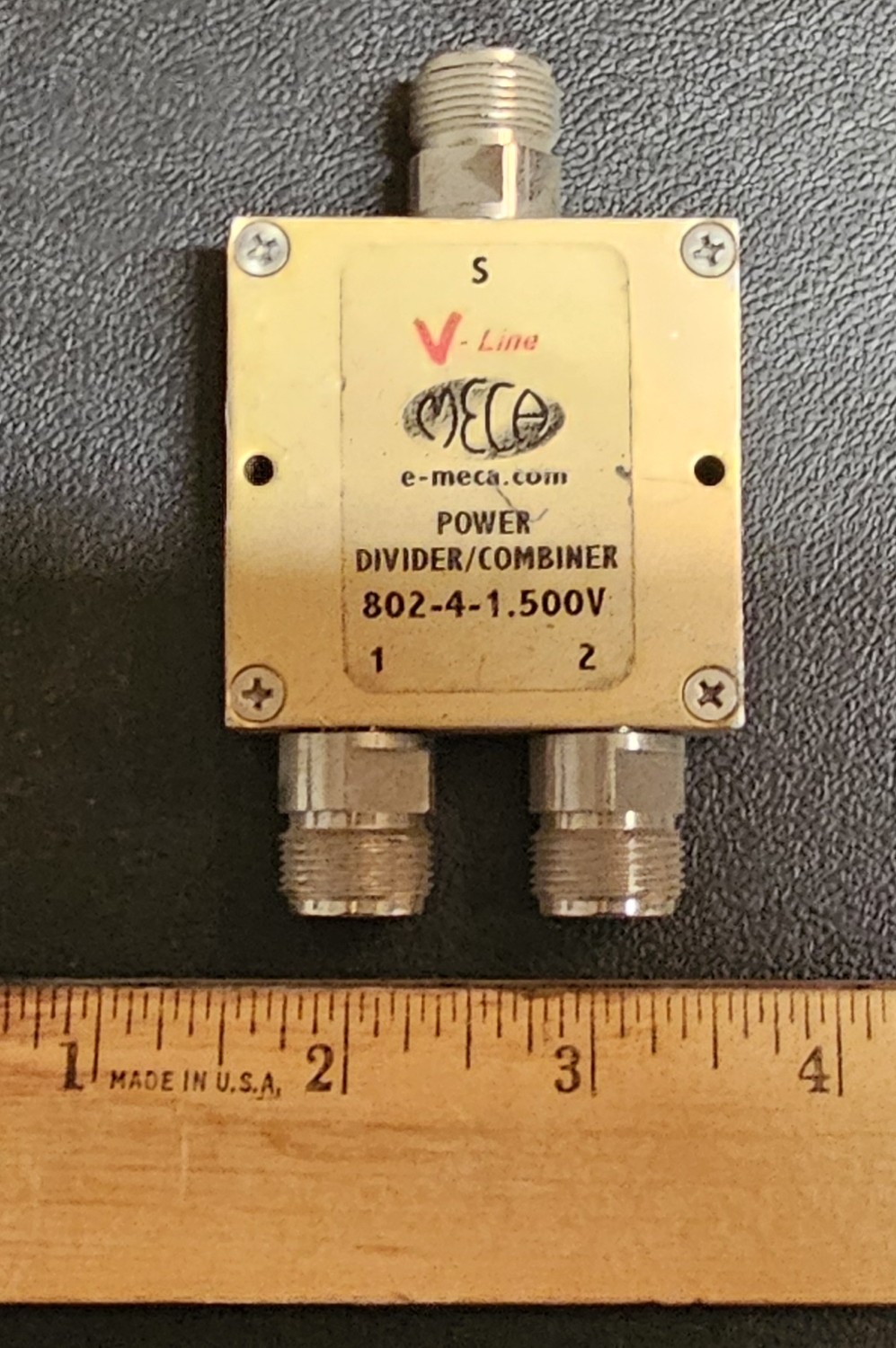 MECA 802-4-1.500V 2-Way RF Power Divider 800-2200 MHz N-Female Tested