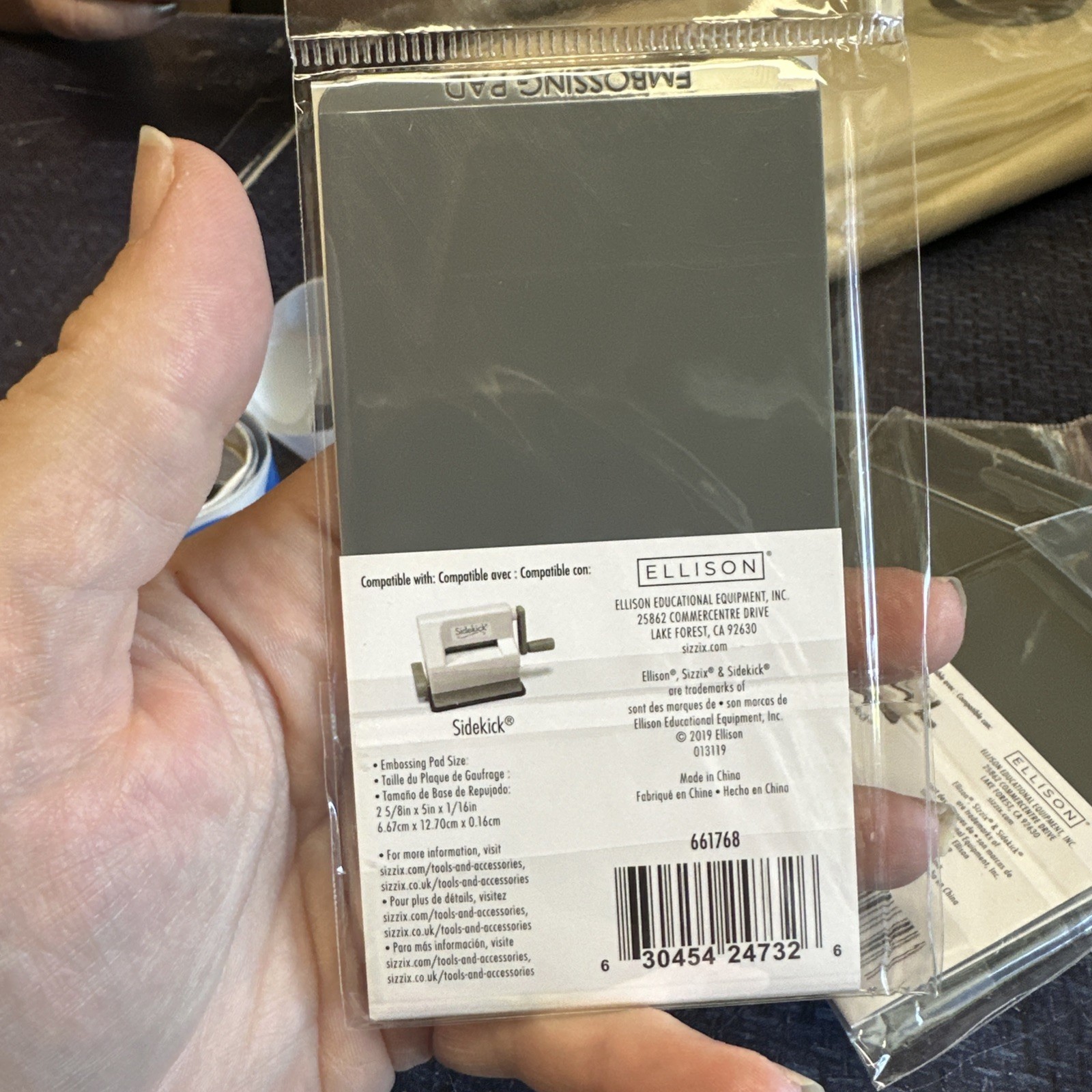 Sizzix Sidekick Embossing Pad-Gray - 661768