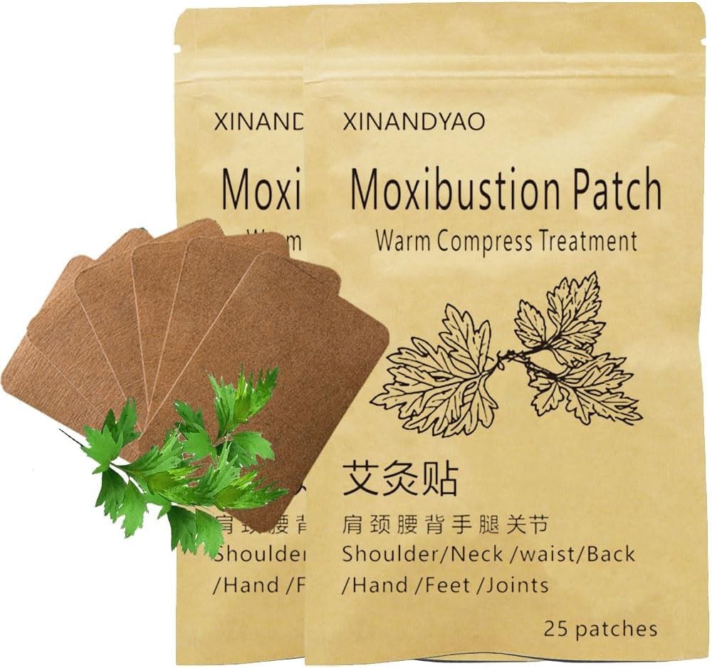 50 Patches Moxibustion Herbal Warming Patch – Mugwort Self-Heating Pads, Comfo