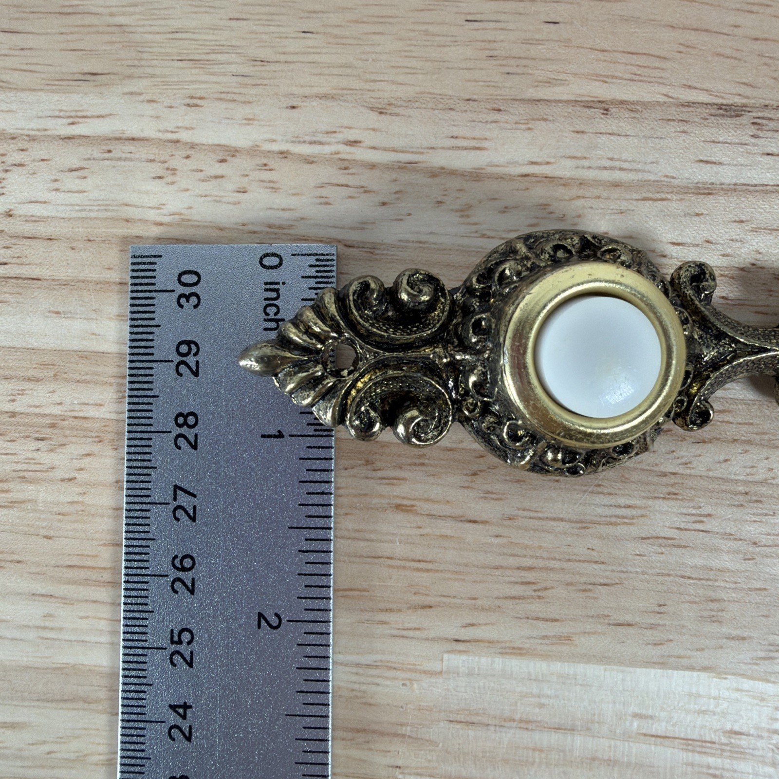 Vintage Victorian Trine Light Up Push Button Doorbell Elegant Scroll