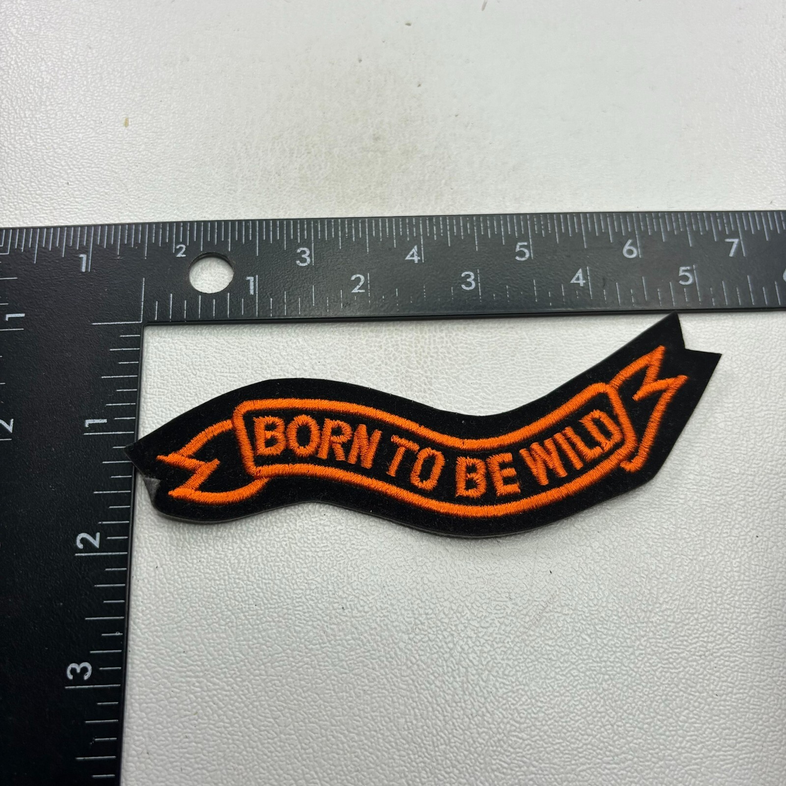Orange & Black "WILD" Biker Motorcycle Tab Patch 41MN