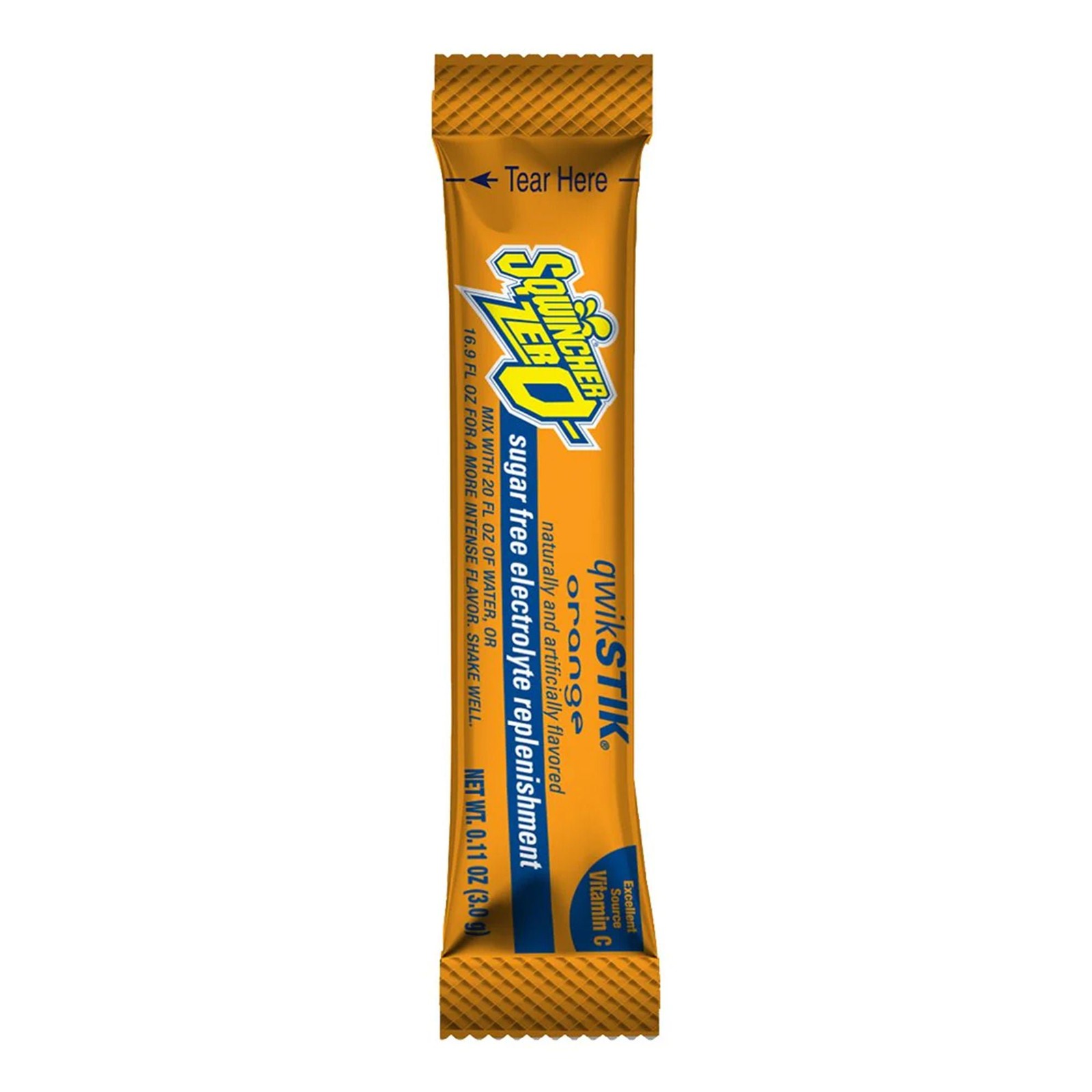 Sqwincher Quik Stik Zero Electrolyte Drink Mix Orange 0.11 oz. 50 Pack