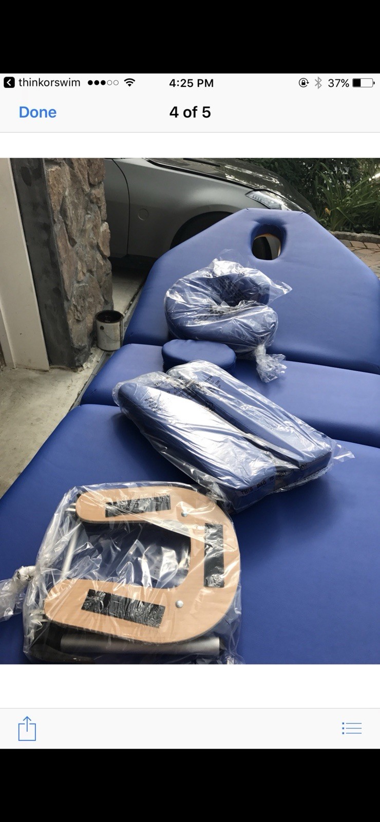Saloniture Portable Massage Table with Backrest - Blue
