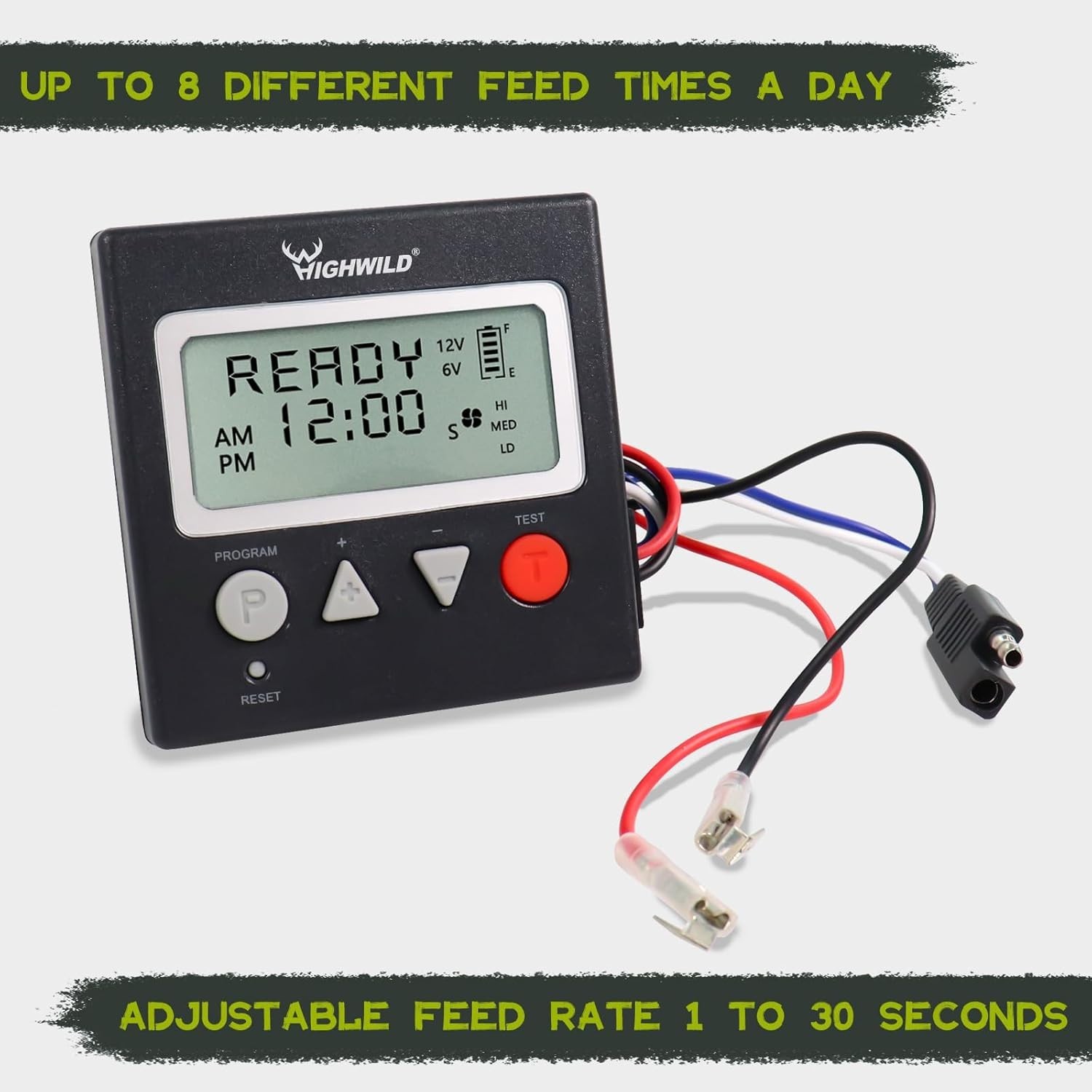 Digital Timer and Motor for Deer Feeder with Adjustable Feed Times and Durations