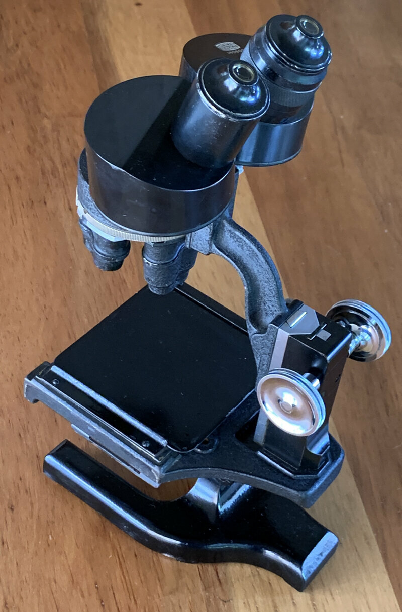 Spencer Stereo Microscope, case & two objectives, vintage antique old Buffalo NY
