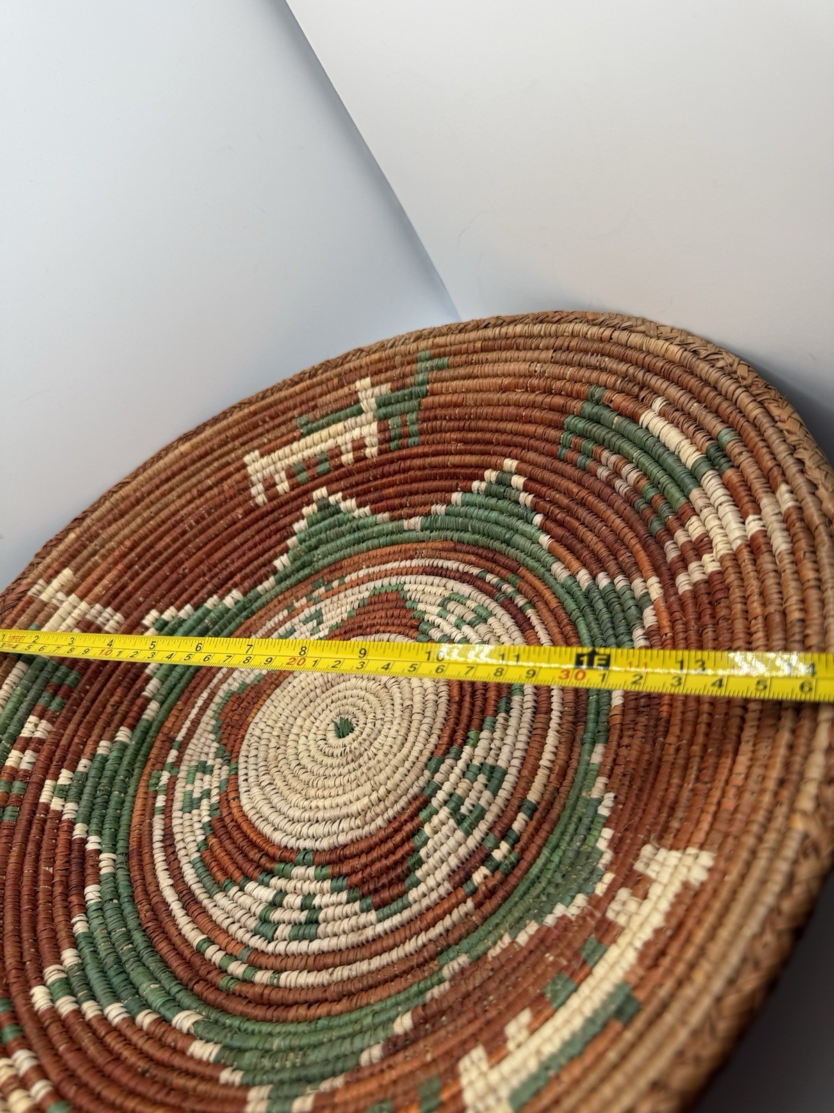 Native American Style Coil Basket Tray Southwest Woven Yucca Papago 14”