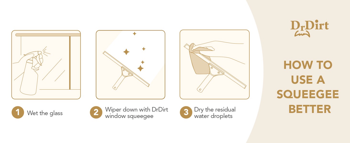 Window Squeegee for Home | 14-Inch Squeegee for Window Cleaning with Ergonomic